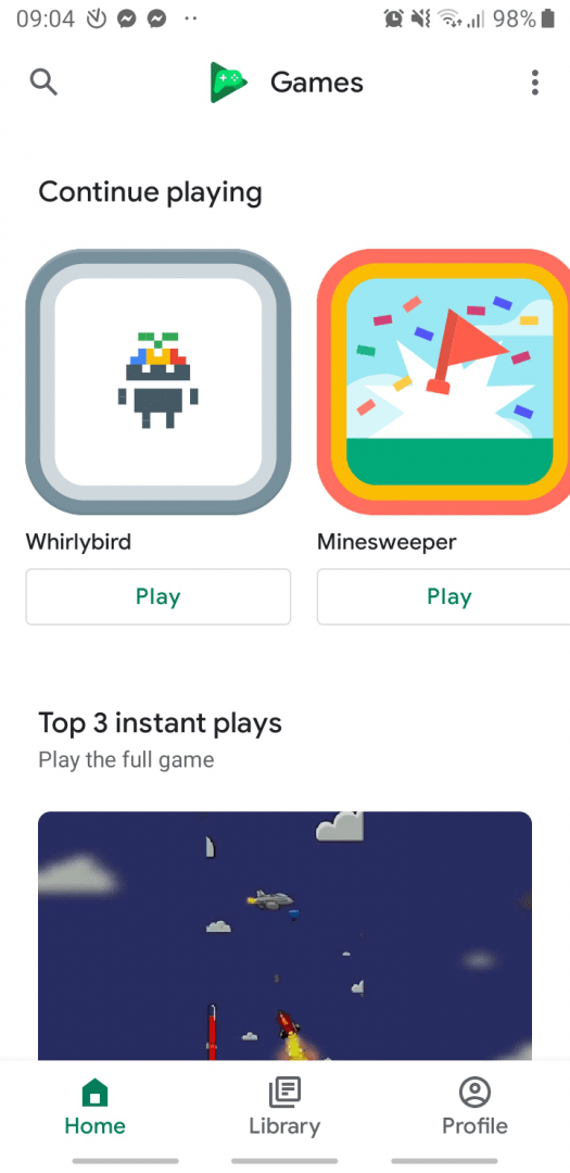Google Play Games downloading
