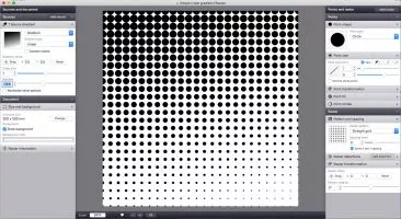 Round dots in a straight pattern making a halftone gradient