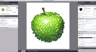 This example uses the color of the source image to set the fill color of random blob rounded polygons