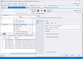 Export data comparison results