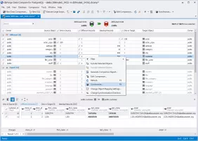 Synchronize table data fully or partly