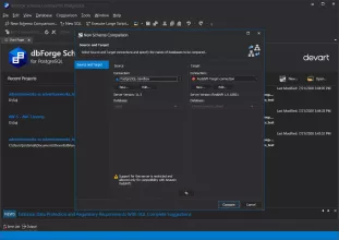 DbForge Schema Compare for PostgreSQL screenshot 1