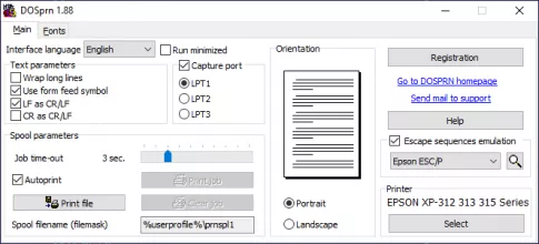DOSPRN screenshot 1