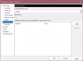 FileZilla Server screenshot 6