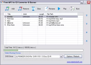 Free MP3 to CD Converter & Burner screenshot 1