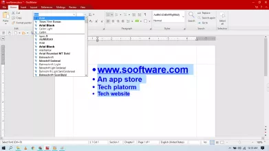 Showing Font and paragraph styling