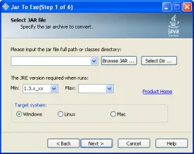 Jar2Exe screenshot 1