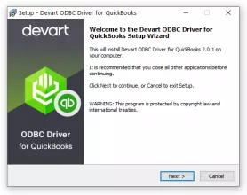 Devart ODBC Driver for QuickBooks screenshot 1