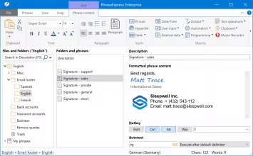PhraseExpress screenshot 1