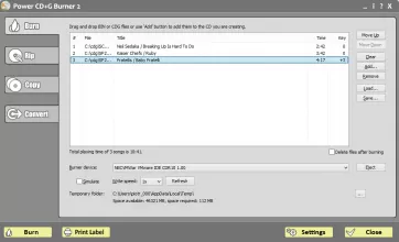 Power CD+G Burner screenshot 1