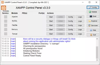 XAMPP screenshot 1